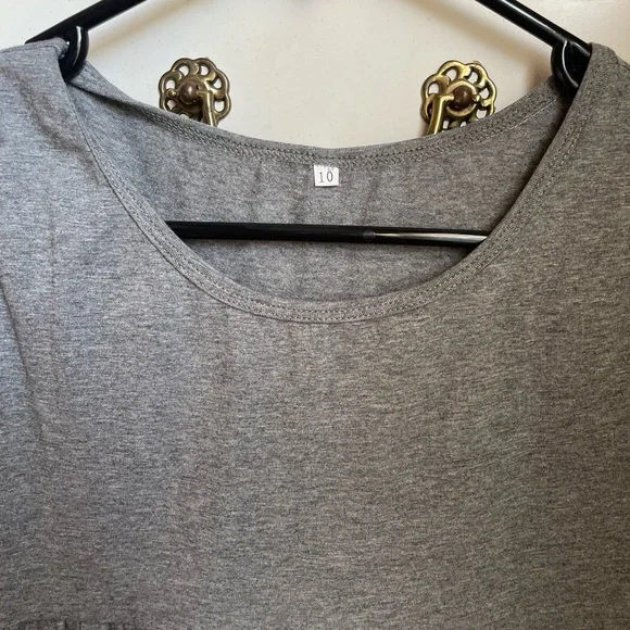 Gray Sleeveless Knit Ruffle Dress - Picture 2 of 4